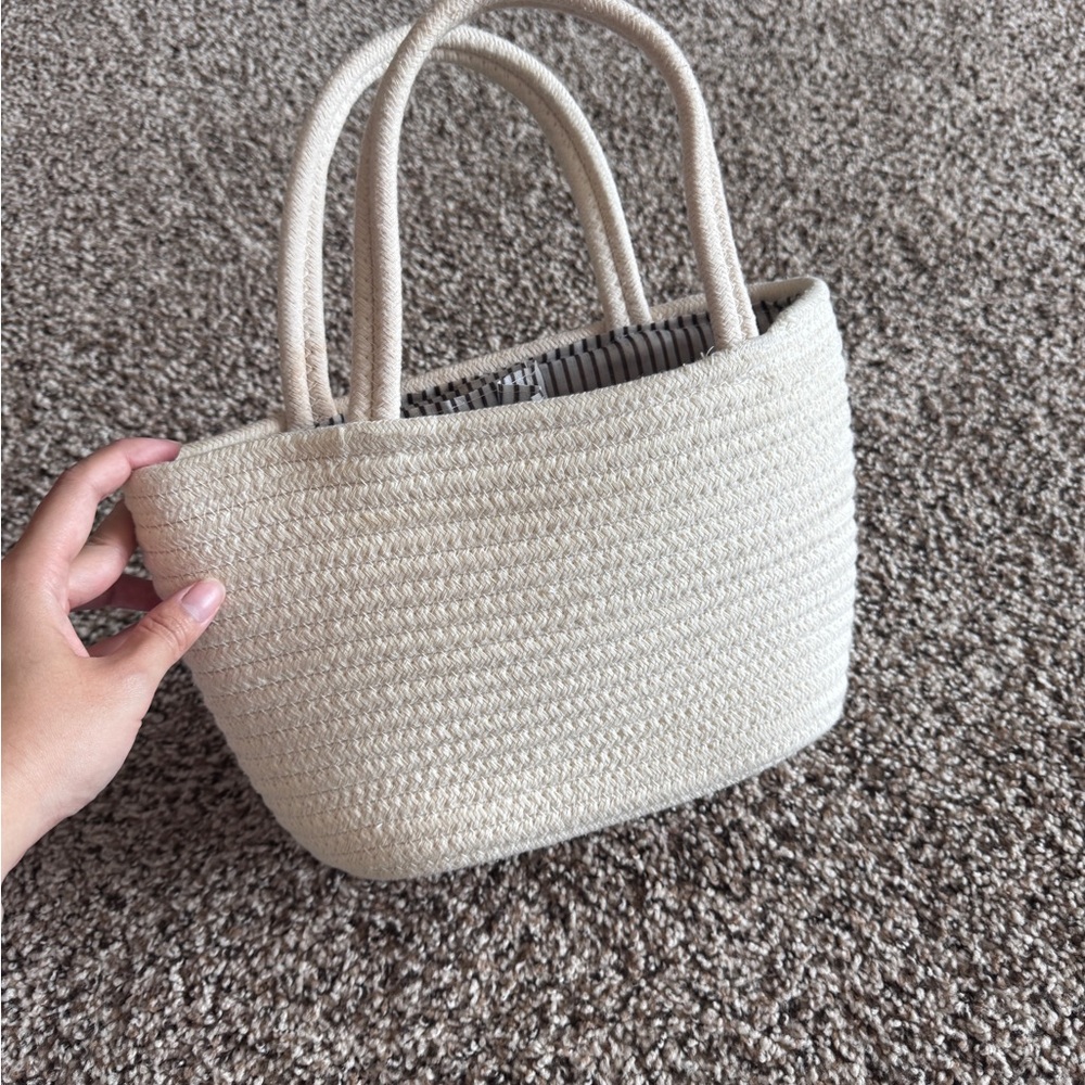 Cream Woven Tote